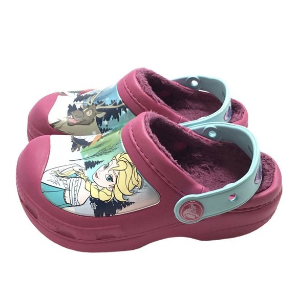 Crocs Toddler Girls Sz 10/11 Fuchsia Disney Frozen - Picture 12 of 12